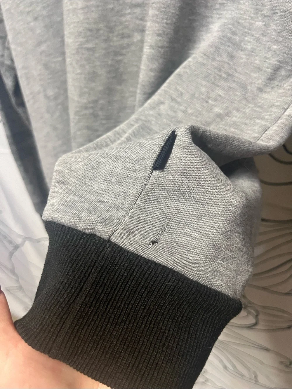 Cotton On Grey Crewneck Sweatshirt with Bandana Print Sleeves (377)